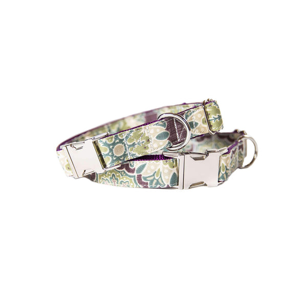 Purple Mulberry Dog Collar Silver Collection