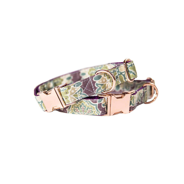 Purple Mulberry Dog Collar Rose Gold Collection