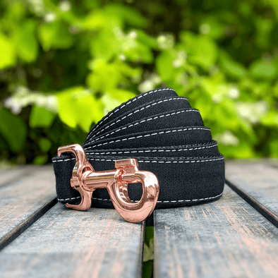 Onyx Dog Leash Rose Gold Collection