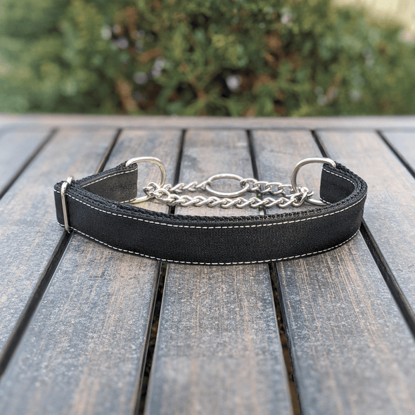 Onyx Martingale Dog Collar Silver Collection